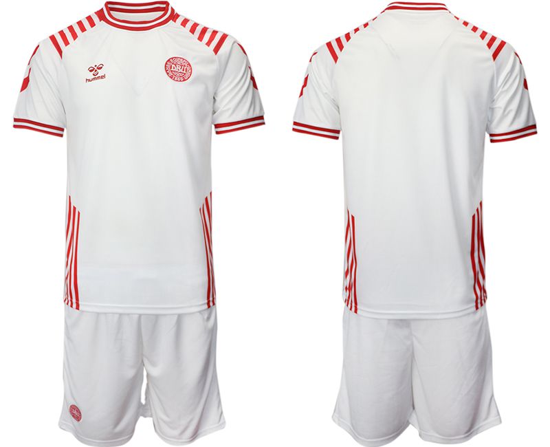 Cheap Men 2022 World Cup National Team Denmark away white blank Soccer Jersey